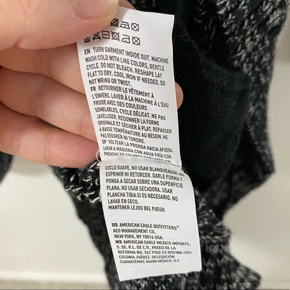 American Eagle Black & White Knit Cardigan | M - Picture 9 of 9